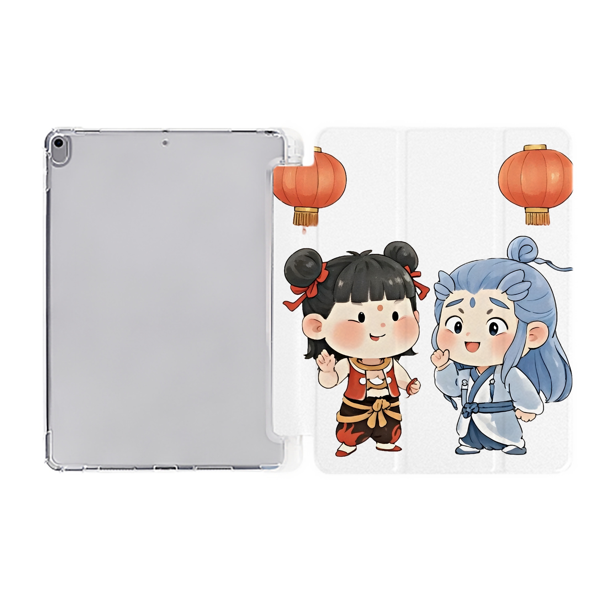 （画像用） Ne Zha 2 ナタ 魔童の大暴れ IPad ケース ペン収納付き 三つ折りスタンド PUレザー×シリコン 対応機種9.5/10.5/10.9インチ